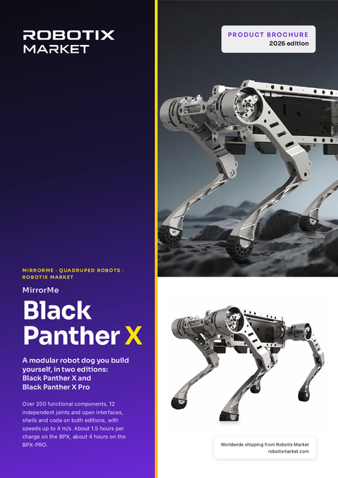 MirrorMe Black Panther X Pro moduláris négylábú robot – Termékprospektus